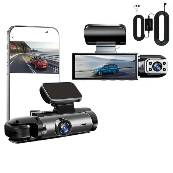 Popular Cameră de bord duală pentru mașină 8,6 x 3,6 x 3,2 cm Full HD 1080P WiFi înregistrare a călătoriei cu vedere nocturnă și senzor G