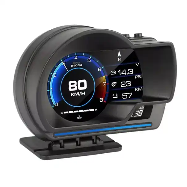Promoție Afișaj multifuncțional Head-Up Mod OBD2 și GPS 8,6x7,5x11 cm Stand 9 ecrane Viteză RPM Temperatura Consum combustibil Coduri de alarmă