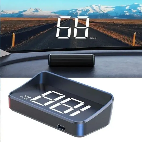 Proiector digital HUD pentru parbriz 4,5x9x1,4 cm Vitezometru GPS Litere mari Afișaj USB-C Afișaj viteză Proiecție clară Livrare gratuită