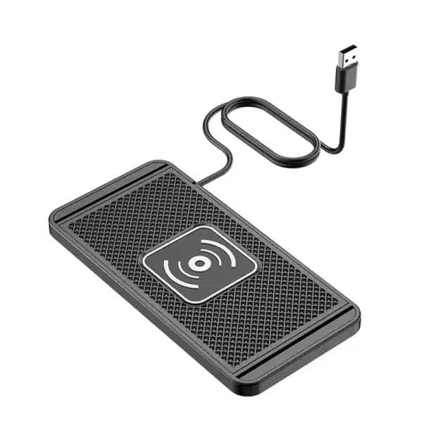 Încărcător auto wireless rapid, cu suport din silicon de 15W, port USB A și cablu compatibil cu încărcarea QC Ieftin