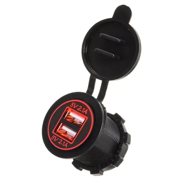 2x priză impermeabilă pentru încărcător USB la panou Premium