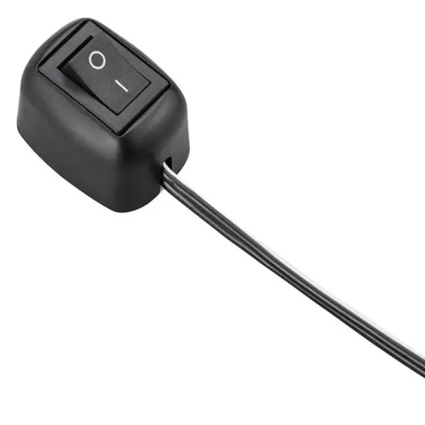 Livrare rapidă Comutator cu basculantă neagră cu cablu de 60 cm, Tensiune DC12V, Curent 10A, Dimensiune 3,1 cm, Material PC