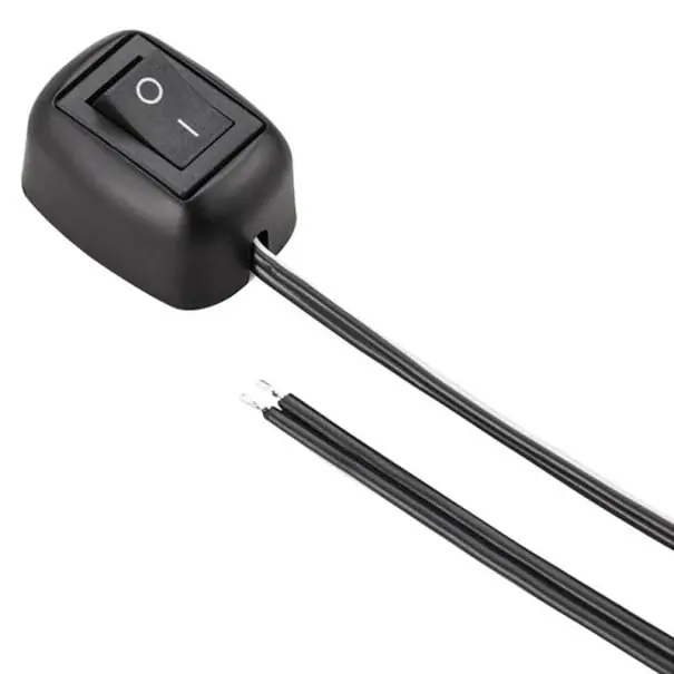 Comandă acum Comutator cu basculantă negru cu cablu de 100 cm, Tensiune DC12V, Curent 10A, Dimensiune 3,1 cm, Material PC