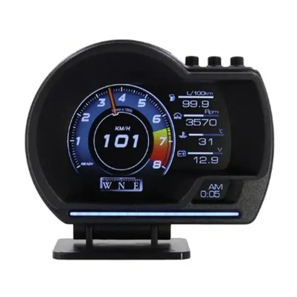 Cel mai bun preț Display LCD de 3" Head Up pentru mașină 8,6 x 10,9 cm Vitezometru OBD2 Temperatura apei și uleiului Consumul de combustibil RPM Kilometri cu suport
