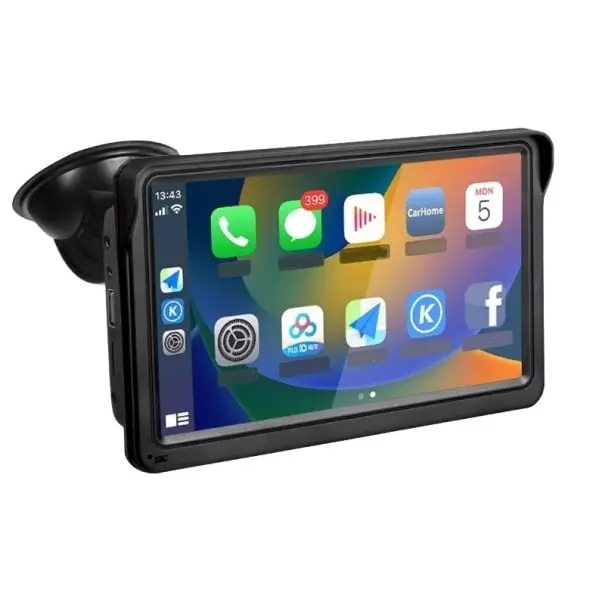 Plată sigură Ecran tactil HD portabil pentru mașină cu suport 7" Wi-Fi Bluetooth Ecran de bord multifuncțional Afișaj fără fir Suport Apple CarPlay și Android Auto