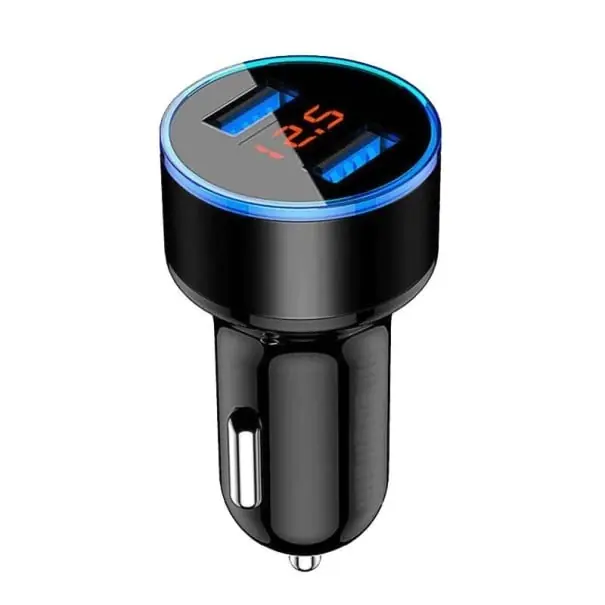 Încărcător auto dual USB cu afișaj LED Plată sigură