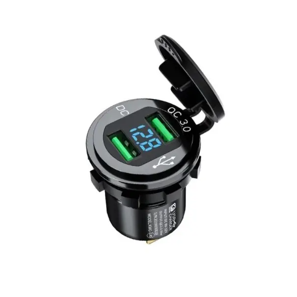 Încărcător auto dual USB cu capac K807 Lichidare de stoc