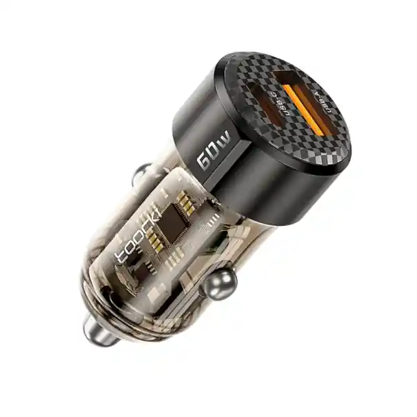 Încărcător de mașină cu încărcare rapidă 60W USB A și USB C Slot pentru brichetă 12-24V 3A Suport PD pentru Telefon mobil Tabletă Accesorii GPS Cel mai vândut