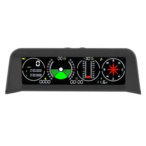 Smart GPS HUD Vitezometru orizontal 15 x 6 x 7 cm Tahometru digital Busolă Ceas Tensiune Temperatură Alarmă 12V Pad anti-alunecare Livrare rapidă
