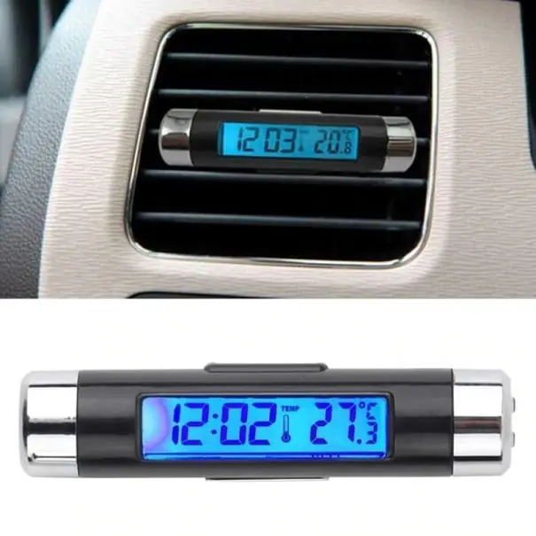 Retur gratuit Termometru digital cu ceas auto