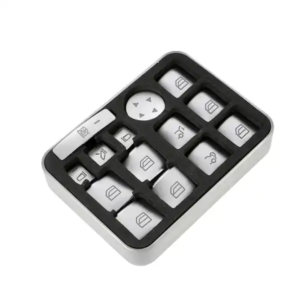 14 x autocolante pentru butoane pentru Mercedes Benz ABC Class W204 W212 GLA GLK CLA GL ML GLE, crom perlat, argintiu Popular