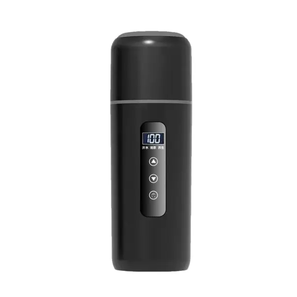 Ofertă Cana de încălzire pentru mașină 12V 24V 500 ml 30–100 °C 8 A 100 W Oțel inoxidabil 304 Ecran tactil Regulator de temperatură inteligent 22,5 x 7 cm