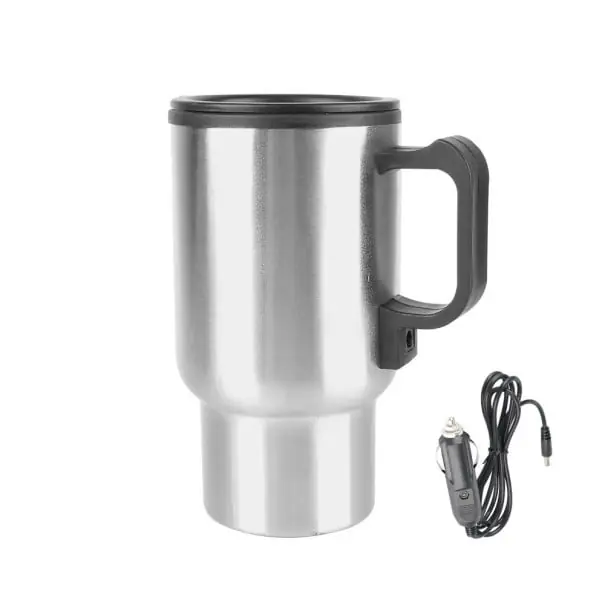 Ofertă Cana de încălzire pentru mașină 12V 450 ml 65 °C Oțel inoxidabil 300 W Brat de aprindere 9 x 16 cm Fierbător electric de călătorie