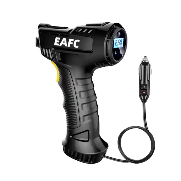 Cumpără online Compresor de aer electric portabil de 120W, 13,2 x 5,3 x 20,3 cm, pompă de anvelope auto, umflator digital pentru cablu, motor de cupru ABS
