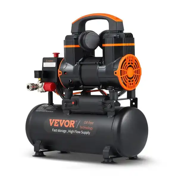 Compresor de aer silențios fără ulei 18L 900W tehnologie oil-free negru-portocaliu compresor portabil pentru atelier și garaj Vezi acum
