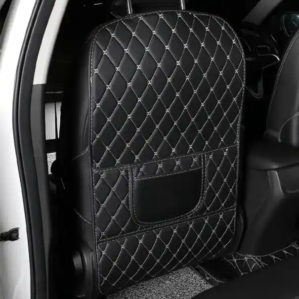 Culoare de protecție pentru spatele scaunului auto 75,7×43,7 cm cu buzunare, protector impermeabil împotriva murdăriei și zgârieturilor, organizator negru Cel mai vândut