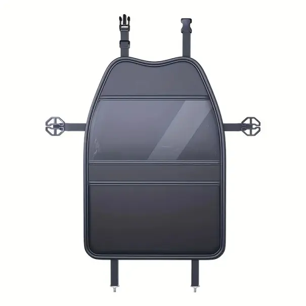 Disponibil imediat Culoare de protecție pentru spatele scaunului auto cu buzunar transparent din piele PU universală, protector impermeabil împotriva zgârieturilor și murdăriei