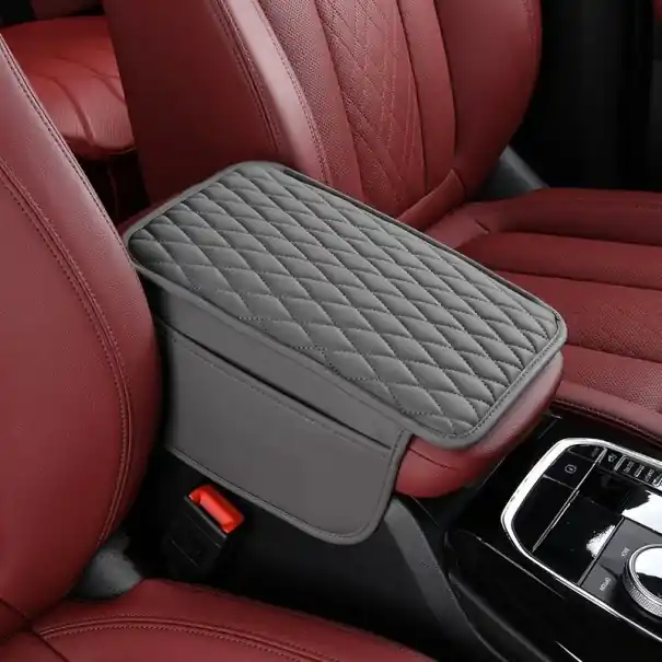 Nu rata Culoare gri de protecție pentru suportul de cot 44 x 30,8 x 20 cm Pernă cu buzunar Spațiu de depozitare pentru suportul de cot Protector universal pentru mașină