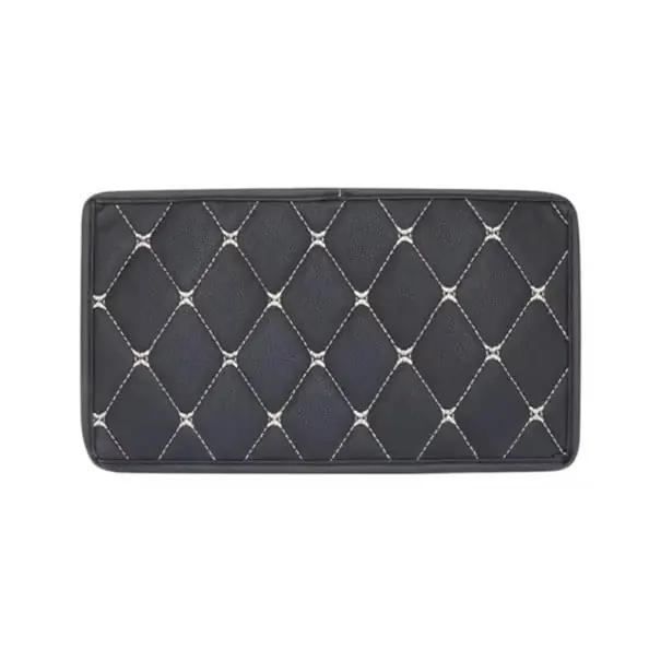 Discount Culoare pentru suportul de cot 29 x 19 cm Husa universală din piele neagră cu detalii albe Protector impermeabil și rezistent la praf pentru suportul auto din piele artificială