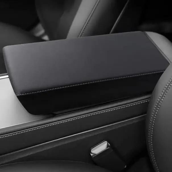 Cumpărături sigure Culoare suport cot 33,5 x 20 x 6,5 cm Tesla Model 3 Highland 2024–2025 și Model Y Juniper 2025 Negru TPE ABS capac consolă centrală