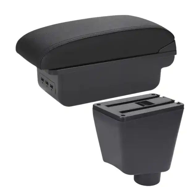 Ieftin Cotiera 13 x 31 x 16 cm pentru Renault Clio 3 4 și Renault Captur PU piele ABS plastic Consolă centrală cu USB și accesorii de montaj