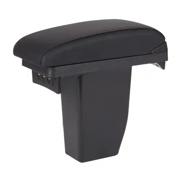 Doar azi Cotiere 28,5 x 36 x 12 cm pentru Peugeot 2008 Reglabilă Accesorii auto din piele Cutie de depozitare Montaj simplu Încărcare USB Piele artificială ABS