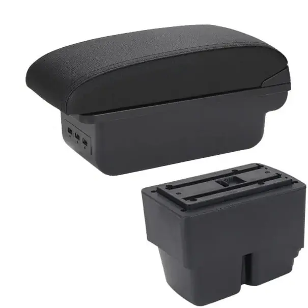 Retur gratuit Cotiere 31 x 13 x 16 cm pentru Ford Fiesta MK7 2009–2017 PU piele ABS plastic Consolă centrală cu USB și cutie de depozitare + accesorii de montaj