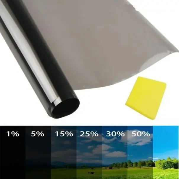 Folie auto 300x50 cm 5% PET negru Folie de protecție solară Protecție UV Izolație termică Protecție interioară Preț redus