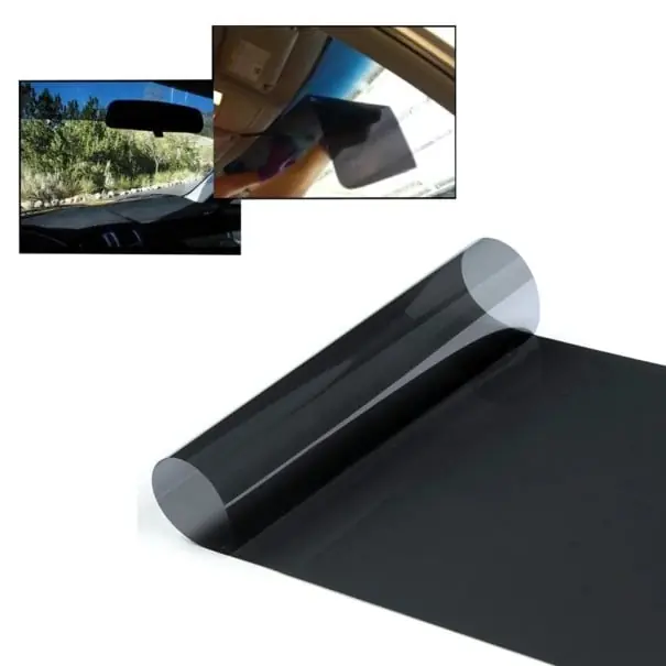 Cumpără acum Folie autoadezivă neagră pentru geamuri auto 20x150 cm Folie de folie pentru geamuri Protecție impermeabilă împotriva radiațiilor UV și a căldurii Pentru toate mașinile