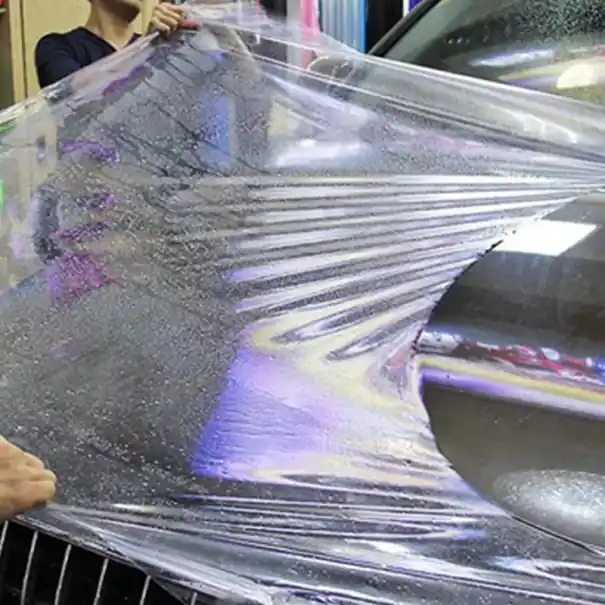 Discount Folie de protecție auto PVC transparentă 30x300 cm Folie autoadezivă cu efect lucios Protecție reparabilă împotriva zgârieturilor