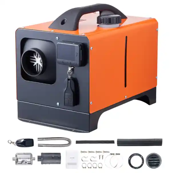 Livrare expres Încălzitor de aer diesel 8KW 12V cu display LCD și telecomandă pentru mașini 40x31x25 cm set cu amortizor și țeavă de evacuare