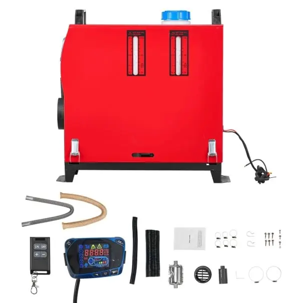 Livrare expres Încălzitor de aer pentru parcare cu display LCD și telecomandă 412 × 180 × 410 mm roșu 12–24 V pentru mașină și caravană