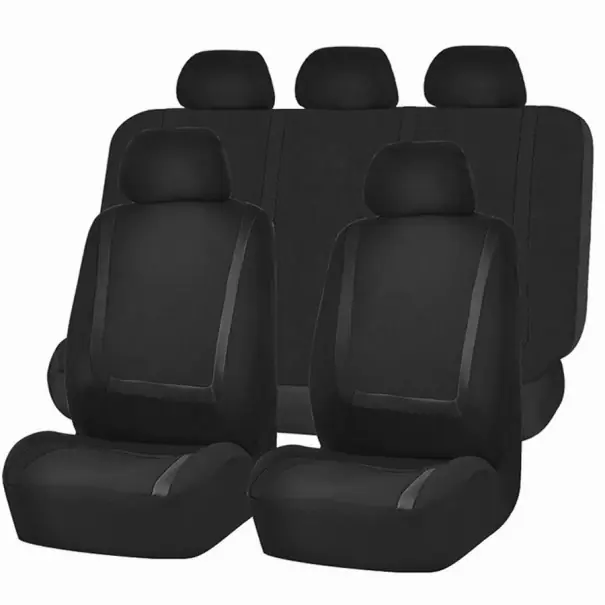 Huse universale pentru scaune auto 9 buc, țesătură din poliester cu dungi, scaune din față și din spate, suporturi pentru cap Ultima șansă