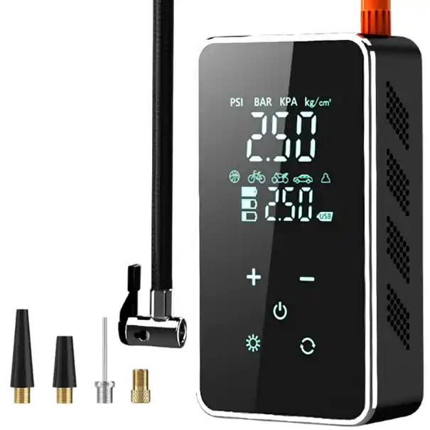 Inflator de anvelope electric wireless cu ecran tactil 5000mAh mini compresor pentru mașină, motocicletă, umflator de aer portabil Reducere extra