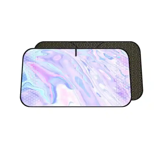 Expediere rapidă Parasolar auto 142x80 cm, protecție UV, husă Oxford, textură holografică perlată, scut termic pentru geamul din față al mașinii
