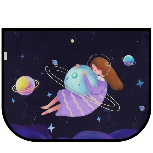 Parasolar auto 60x45 cm Cortina laterală UV pentru copii Motiv de desene animate cu fete în spațiu Protecție solară Accesorii auto pentru bebeluși Ofertă limitată