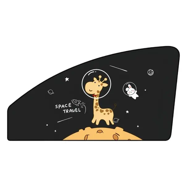 Promoție Parasolar magnetic pentru geamul mașinii din față, protecție UV, scut termic pliabil, husă pentru geam cu girafă în spațiu pentru copii și bebeluși în mașină