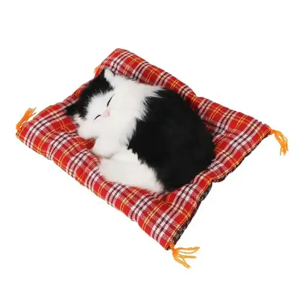 Pisică decorativă dormind în cuib Diverse culori Figurina realistă Decorațiune drăguță pentru bordul mașinii Decorație de interior Plată sigură