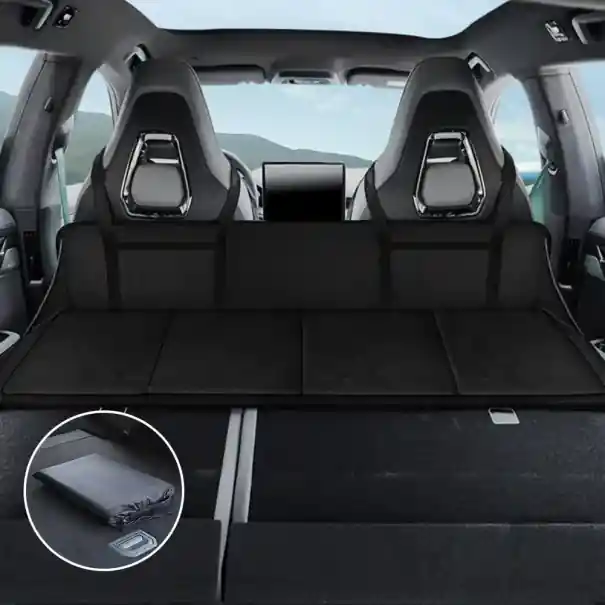 Promoție Placă extensibilă pentru portbagaj auto 42 x 128 cm Platformă din flanel cu scaunele rabatate Curele de prindere Sac de depozitare