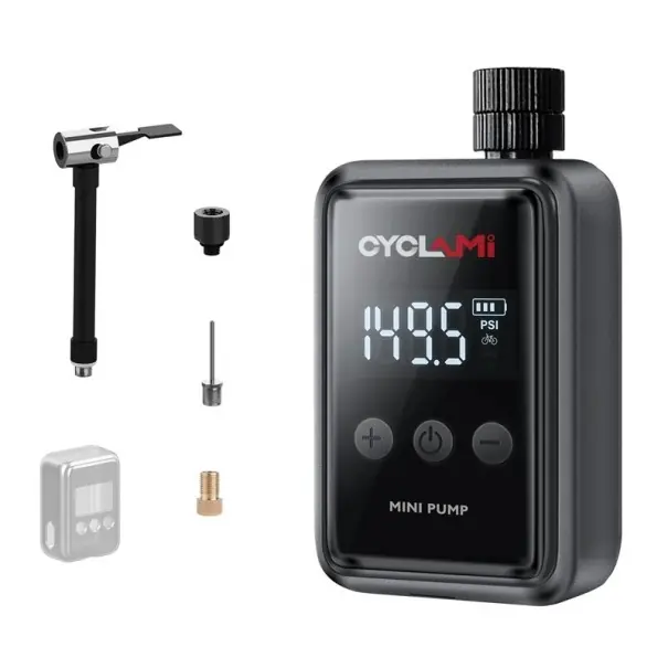 Cumpără acum Pompă de aer pentru bicicletă electrică, 150 PSI, portabilă, MINI, inflator, 75x51 mm, compresor reîncărcabil, valvă Schrader Presta, manometru MTB