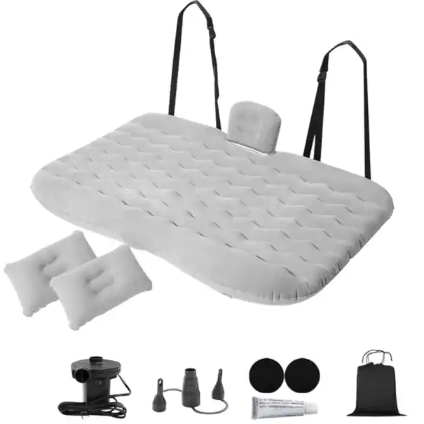 Preț redus Saltea universală gonflabilă pentru mașină 80 x 130 cm PVC Saltea de călătorie cu 2 perne și protecție laterală pentru copii Saltea confortabilă