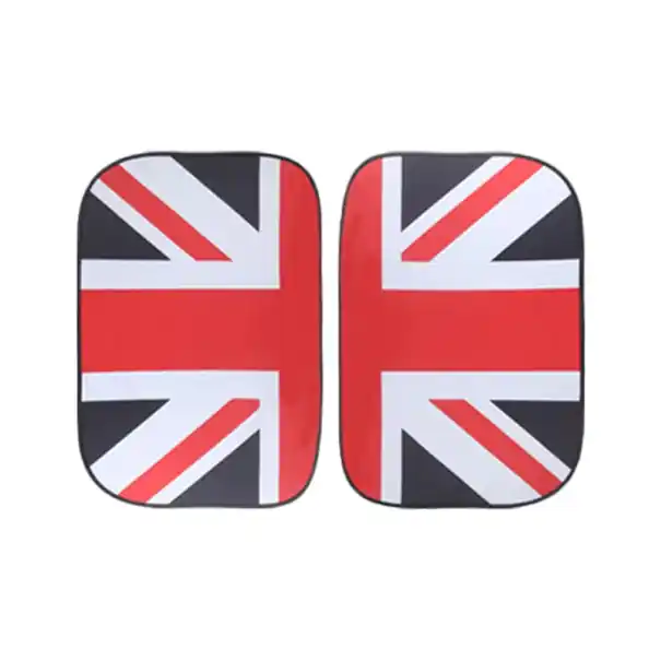 Set 2 bucăți parasolare pentru feronerie Mini Cooper 50x70 cm Steagul britanic Protecție UV Izolație termică Instalare ușoară Nu rata