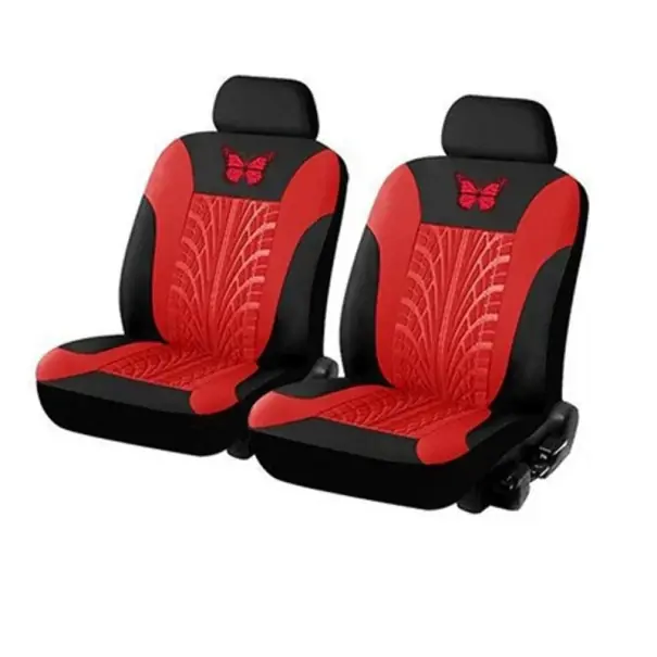 Ofertă Set de 2 huse scaune față Design anvelope cu papion Huse de protecție pentru scaune auto Poliester Model elegant Ușor de întreținut