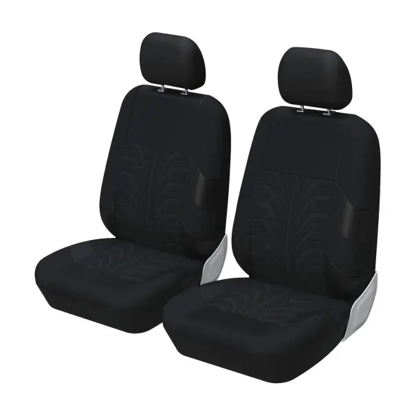 Set huse scaune față 2 buc design imprimat anvelope Huse de protecție pentru scaune auto Poliester model elegant Întreținere ușoară Compatibil cu airbag Reducere extra