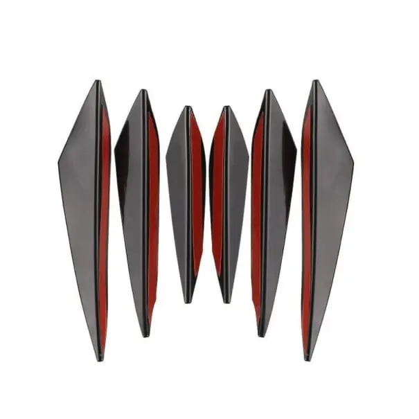 6 bucăți benzi de protecție neagră pentru bara de protecție 20 cm 16,5 cm 13,5 cm Set universal împotriva coliziunilor pentru tuning auto Protecție decorativă pentru bara de protecție frontală Retur ușor