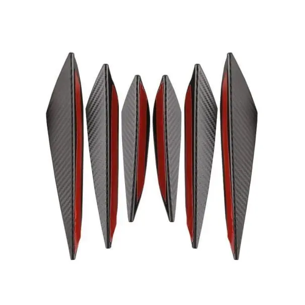 Preț redus 6 bucăți benzi de protecție pentru bara de protecție 20 cm 16,5 cm 13,5 cm Set universal anti-coliziune cu model din fibră de carbon Accesorii de tuning pentru partea din față a mașinii