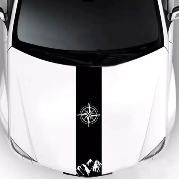 Reducere de preț Autocolant pentru capotă Mașină Autocolant decorativ mare pentru autotuning Folie autocolantă puternică cu aderență ridicată Decorație de protecție pentru caroserie