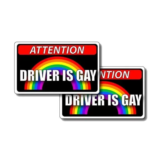 Discount Autocolant pentru mașină driver is gay 2 buc