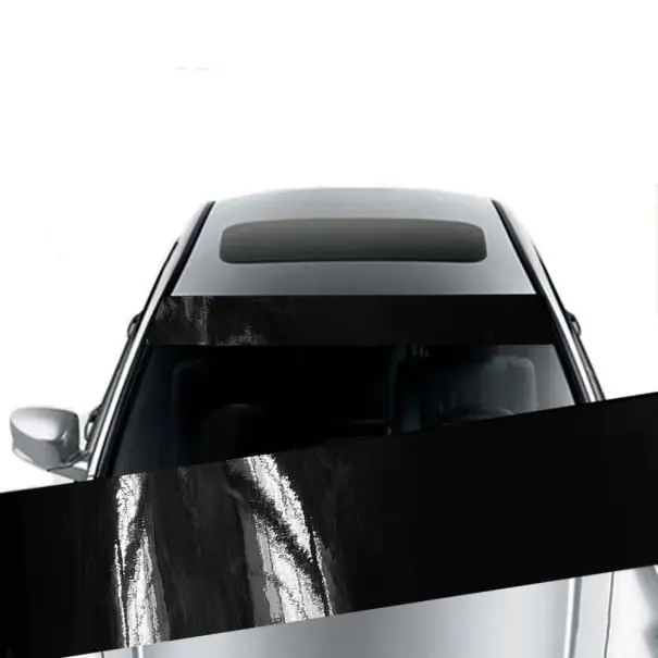 Super ofertă Autocolant pentru parbriz 20×150 cm Negru lucios Folie vinil 3D Parasolar PVC Autocolant decorativ pentru mașină Parbriz față și spate