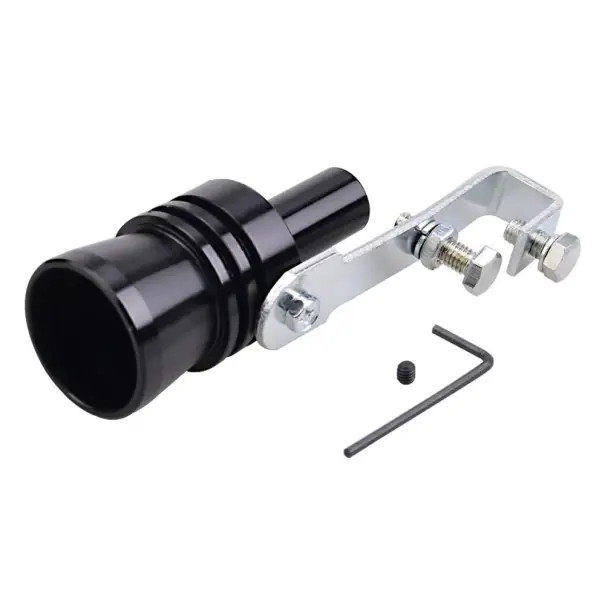 Culoare neagră turbo fluier pentru evacuare XL 113,5 × 34,3 mm Simulator universal de sunet turbo tub de fluierat din aluminiu accesoriu de tuning pentru automobile Transport gratuit